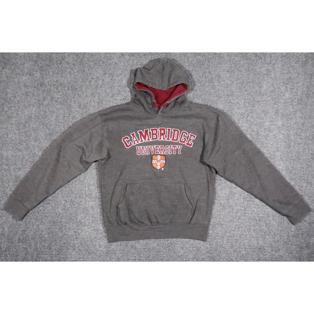Cambridge University Hoodie Mens XL Gray Burgundy Official Merchandise Pullover